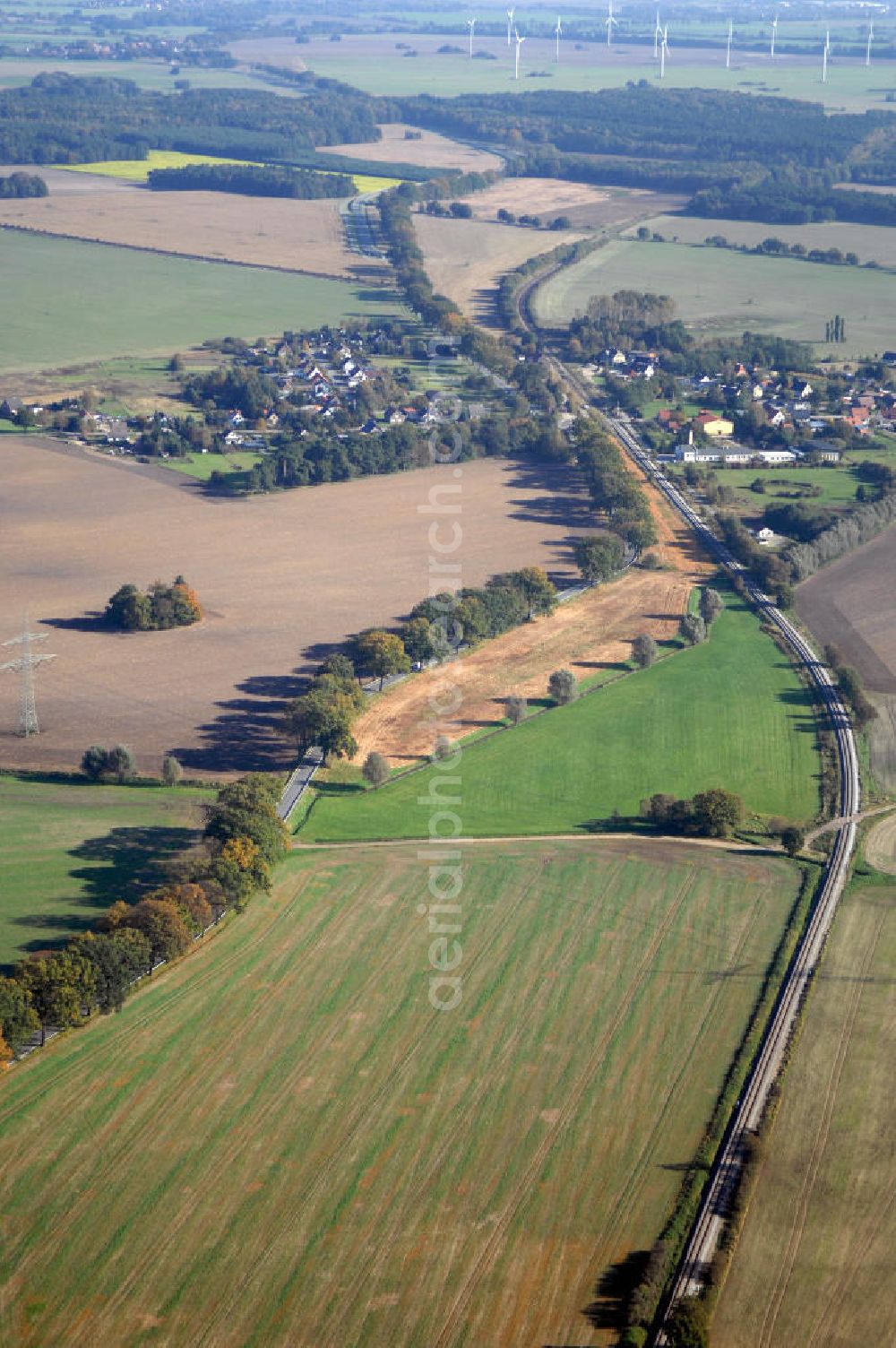 Groß Pankow from the bird's eye view: Blick auf die Ortsumgehung Bundesstrasse 189 Groß Pankow. Projektsteuerung: Schüßler-Plan Ingenieurgesellschaft für Bau- und Verkehrswegeplanung mbH.