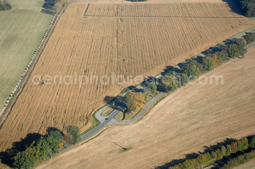 Aerial image Groß Pankow - Blick auf die Ortsumgehung Bundesstrasse 189 Groß Pankow. Projektsteuerung: Schüßler-Plan Ingenieurgesellschaft für Bau- und Verkehrswegeplanung mbH.