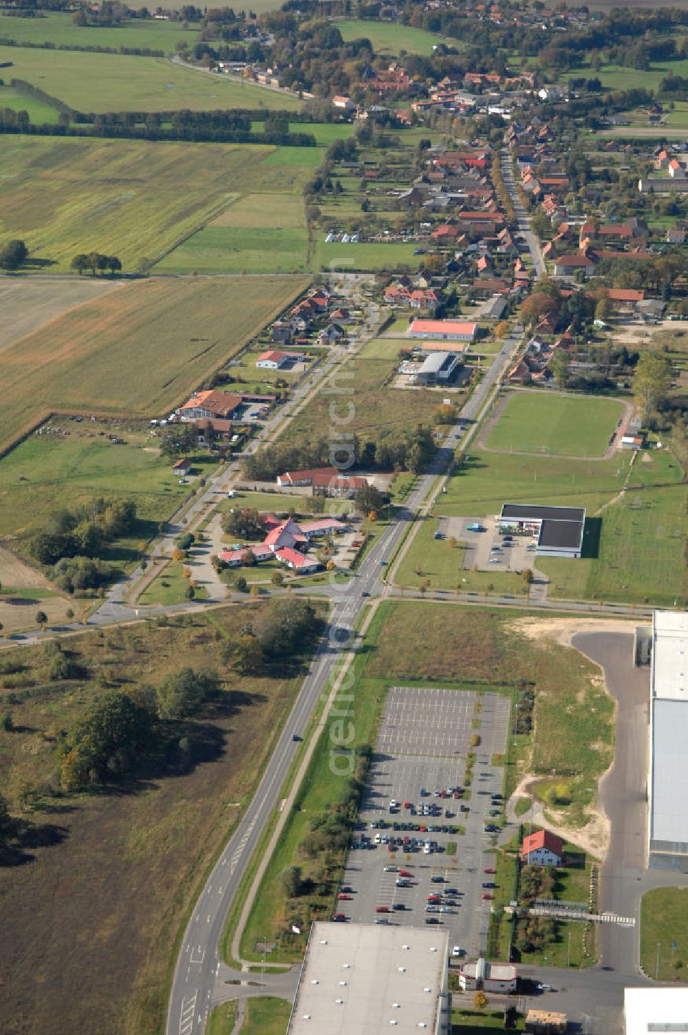 Aerial image Heiligengrabe - Blick auf die Ortsumgehung Bundesstrasse 189 Heiligengrabe. Projektsteuerung: Schüßler-Plan Ingenieurgesellschaft für Bau- und Verkehrswegeplanung mbH.