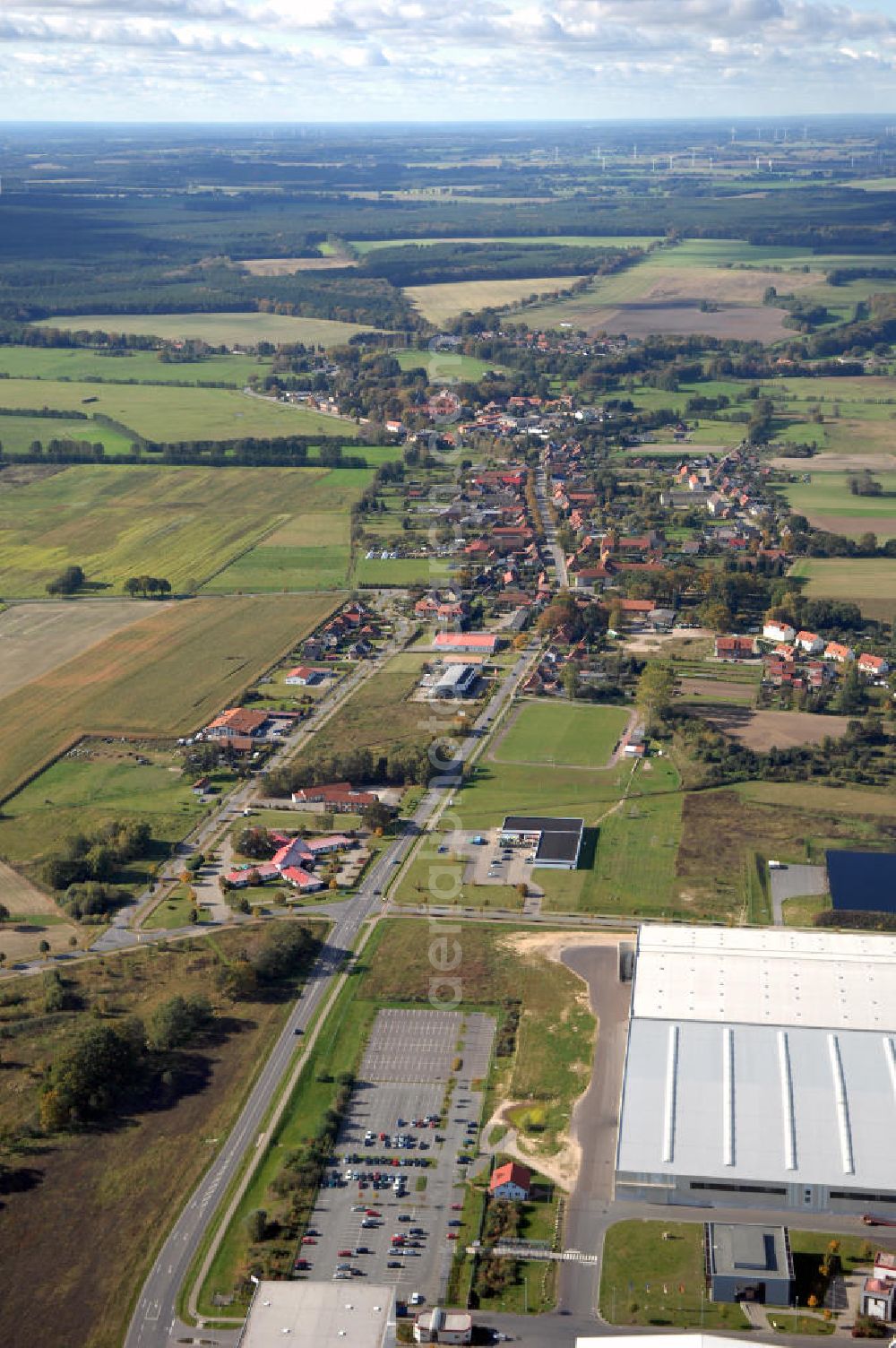 Aerial photograph Heiligengrabe - Blick auf die Ortsumgehung Bundesstrasse 189 Heiligengrabe. Projektsteuerung: Schüßler-Plan Ingenieurgesellschaft für Bau- und Verkehrswegeplanung mbH.