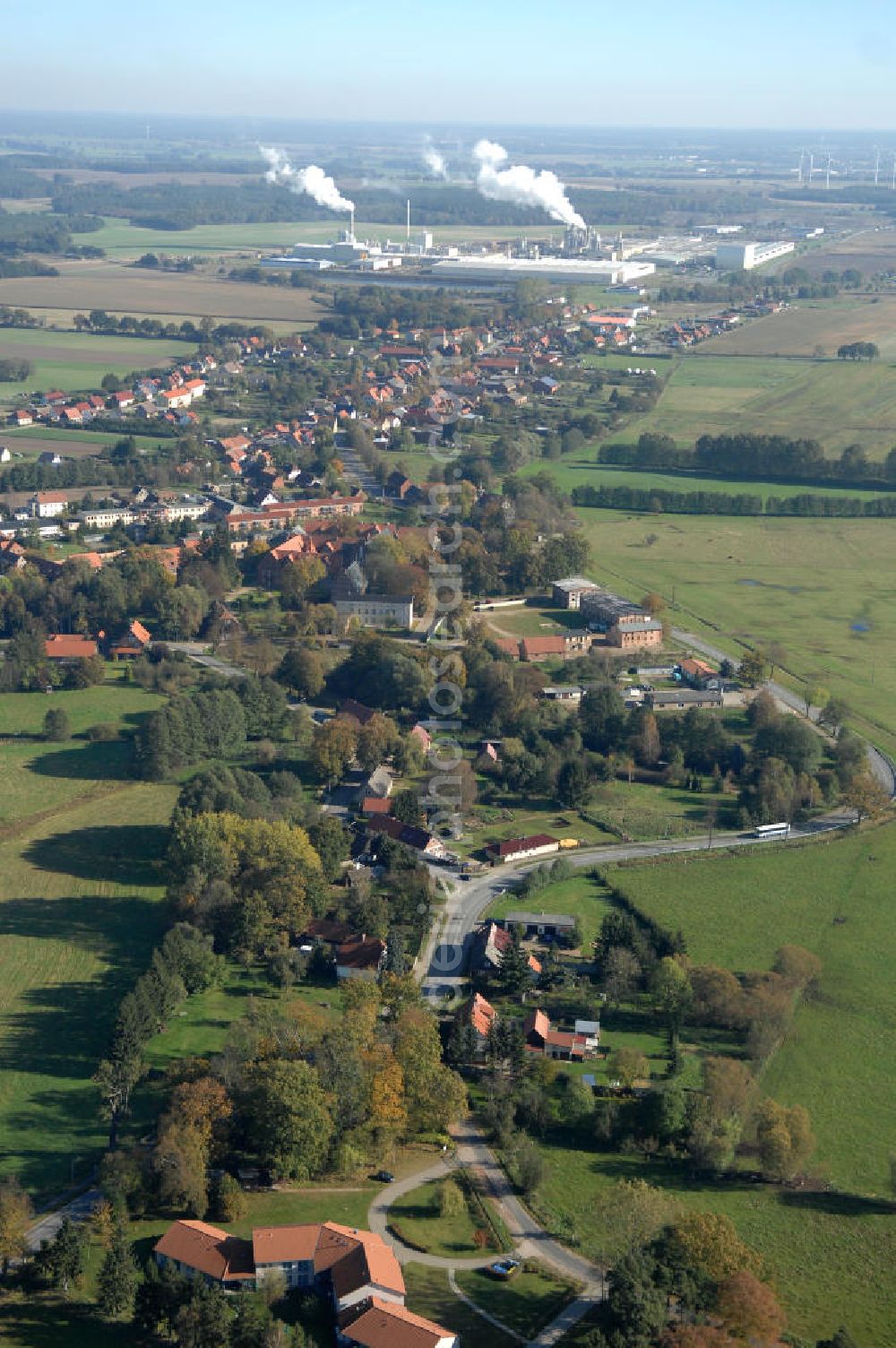 Aerial image Heiligengrabe - Blick auf die Ortsumgehung Bundesstrasse 189 Heiligengrabe. Projektsteuerung: Schüßler-Plan Ingenieurgesellschaft für Bau- und Verkehrswegeplanung mbH.