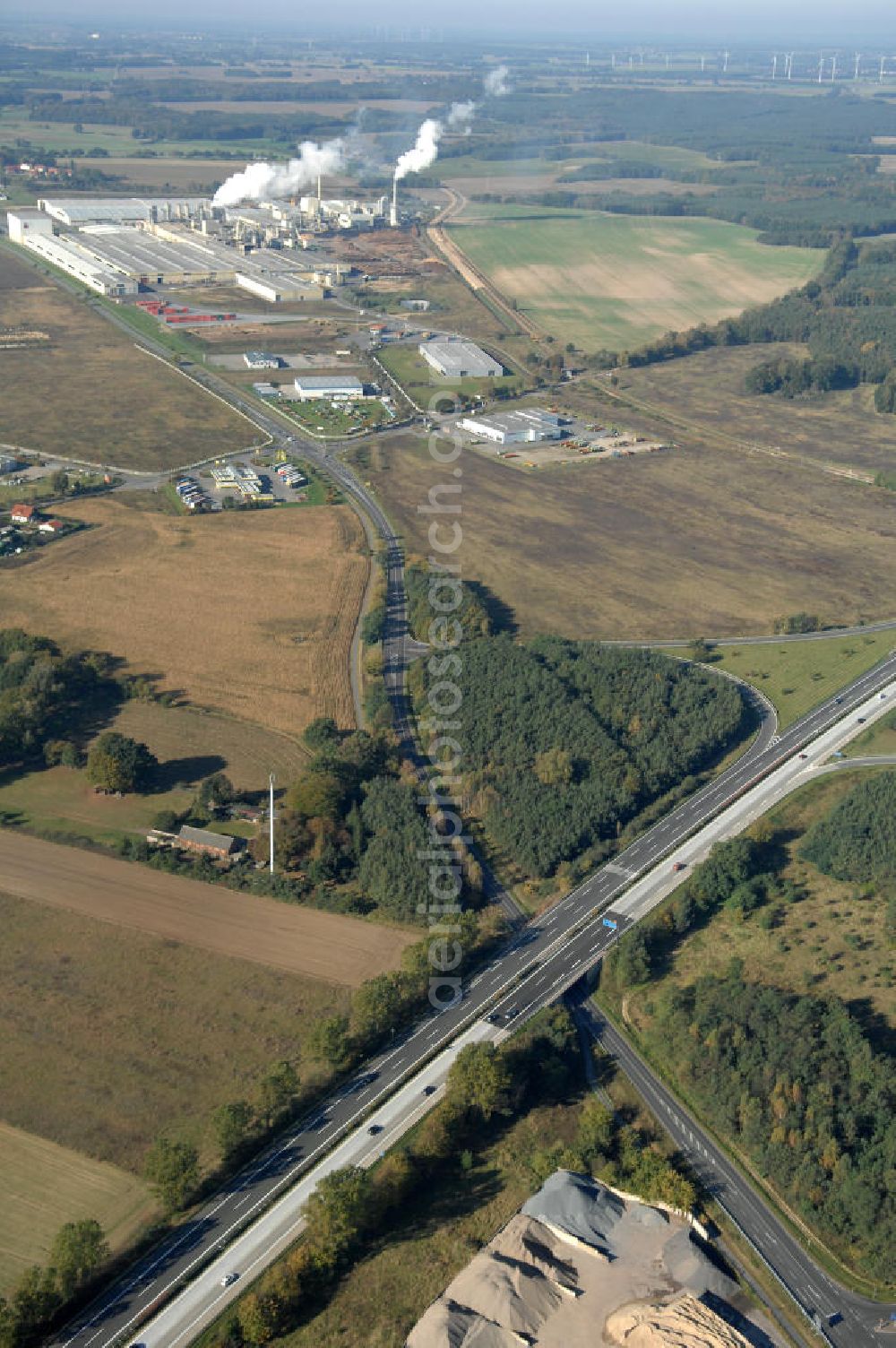 Heiligengrabe from above - Blick auf die Ortsumgehung Bundesstrasse 189 Heiligengrabe. Projektsteuerung: Schüßler-Plan Ingenieurgesellschaft für Bau- und Verkehrswegeplanung mbH.