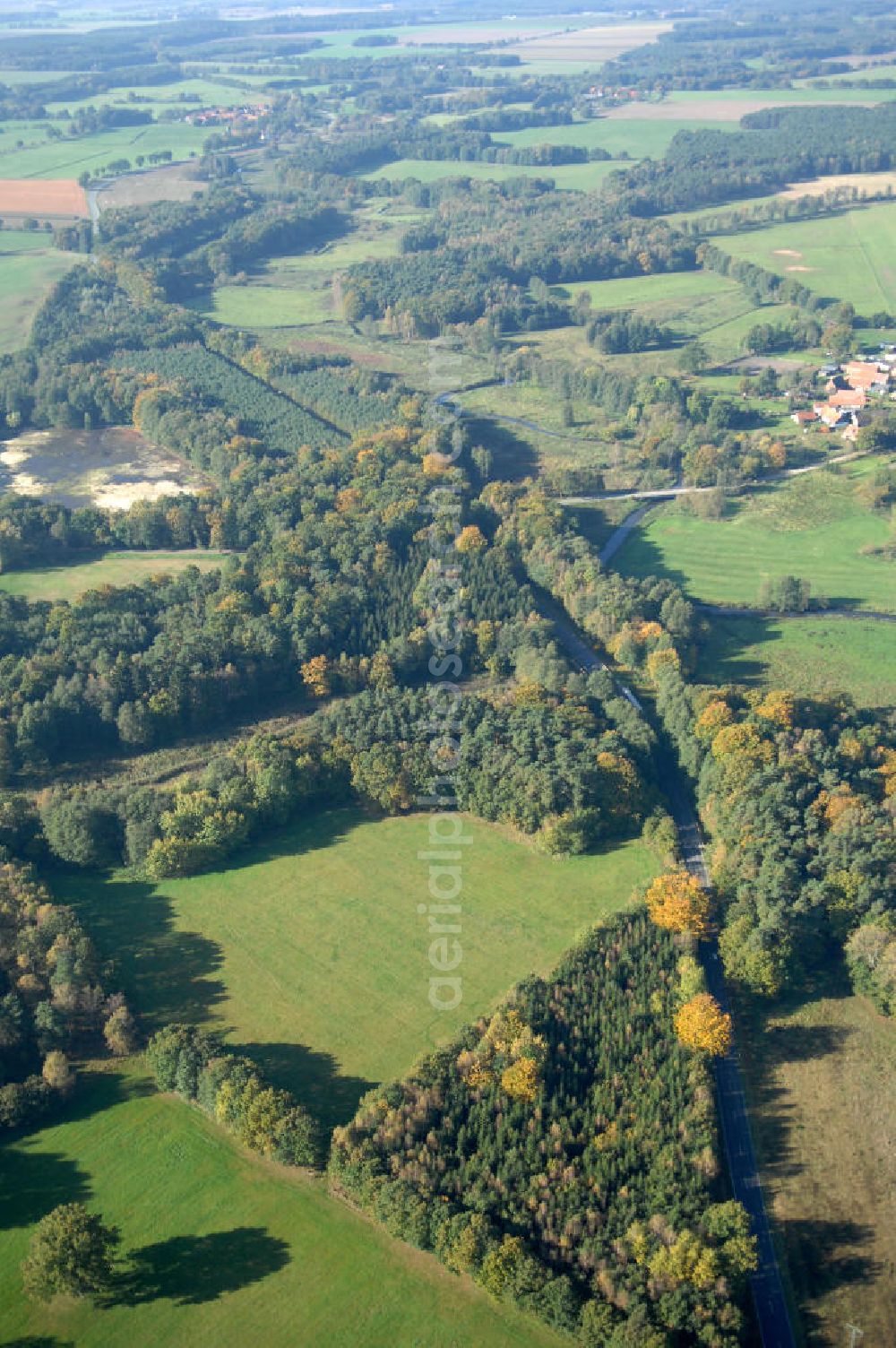 Kreuzburg from above - Blick auf die Ortsumgehung Bundesstrasse 189 Kreuzburg bei Retzin. Projektsteuerung: Schüßler-Plan Ingenieurgesellschaft für Bau- und Verkehrswegeplanung mbH.