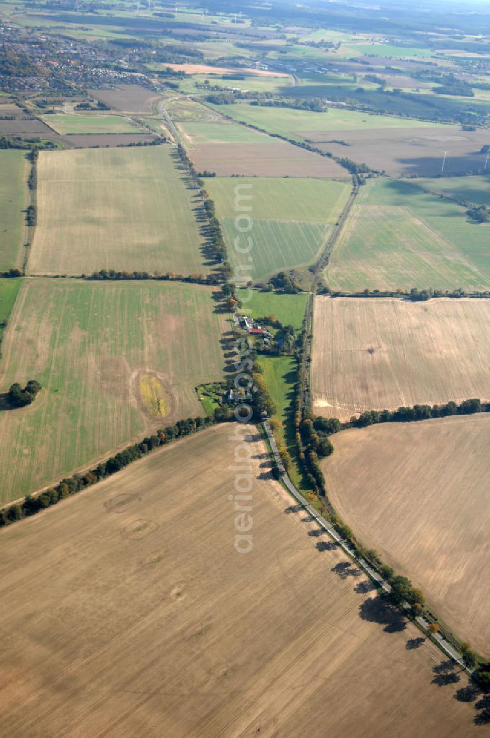 Aerial photograph Kuhbier - Blick auf die Ortsumgehung Bundesstrasse 189 Kuhbier. Projektsteuerung: Schüßler-Plan Ingenieurgesellschaft für Bau- und Verkehrswegeplanung mbH.