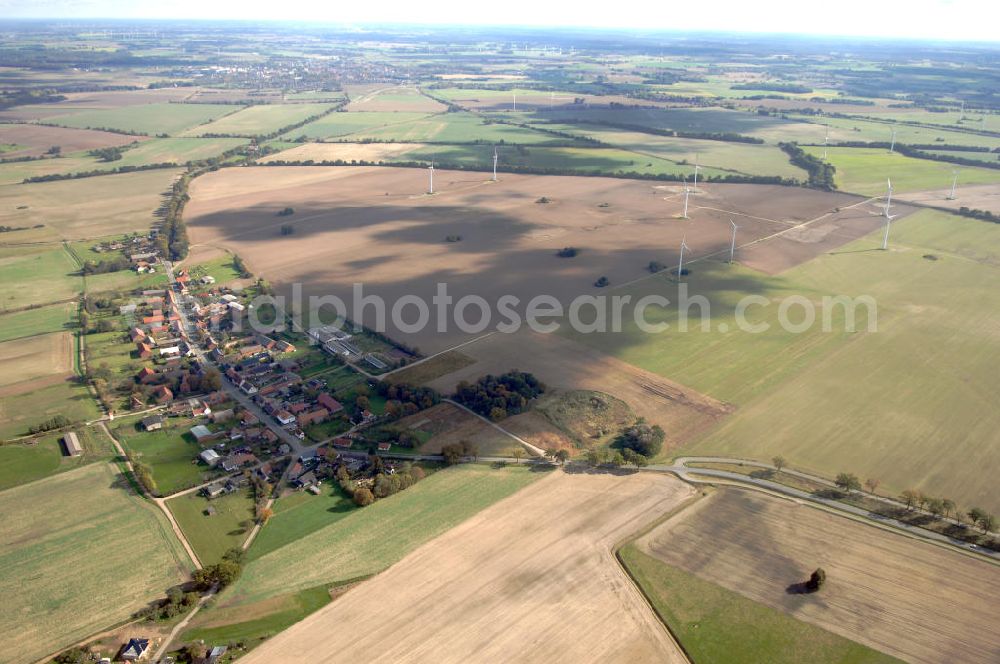 Kuhbier from the bird's eye view: Blick auf die Ortsumgehung Bundesstrasse 189 Kuhbier. Projektsteuerung: Schüßler-Plan Ingenieurgesellschaft für Bau- und Verkehrswegeplanung mbH.