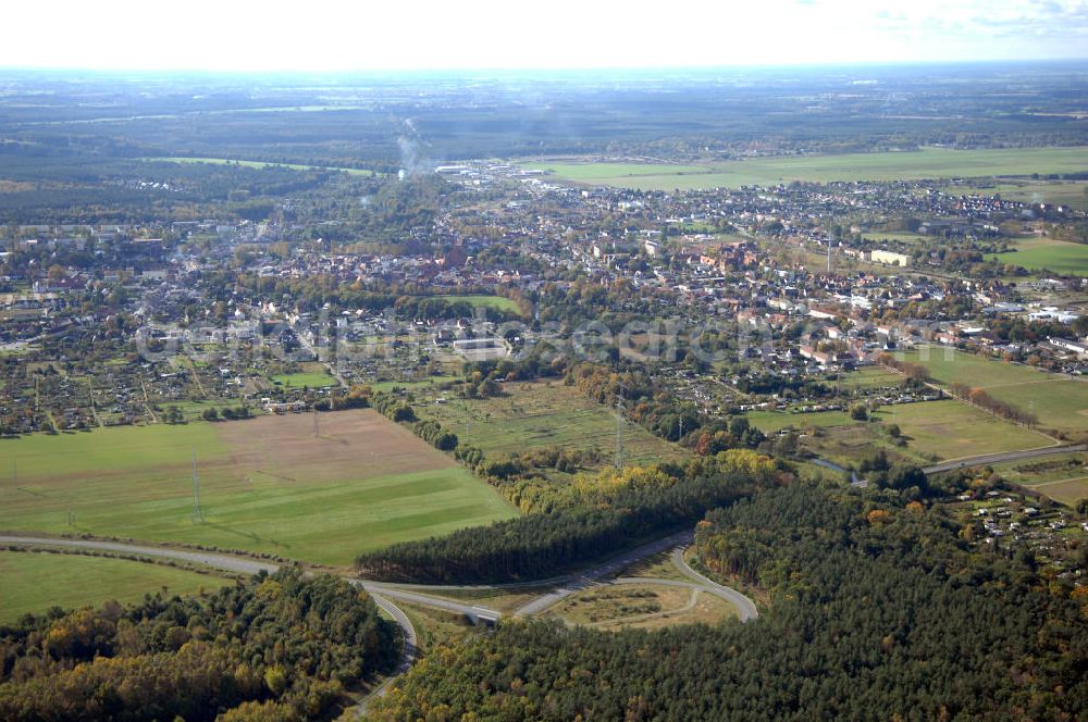 Perleberg from the bird's eye view: Blick auf die Ortsumgehung Bundesstrasse 189 Perleberg. Projektsteuerung: Schüßler-Plan Ingenieurgesellschaft für Bau- und Verkehrswegeplanung mbH.