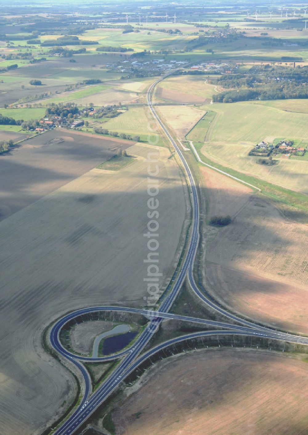 Aerial image Pitzwalk - Blick auf die Ortsumgehung Bundesstrasse 189 Pritzwalk. Projektsteuerung: Schüßler-Plan Ingenieurgesellschaft für Bau- und Verkehrswegeplanung mbH.