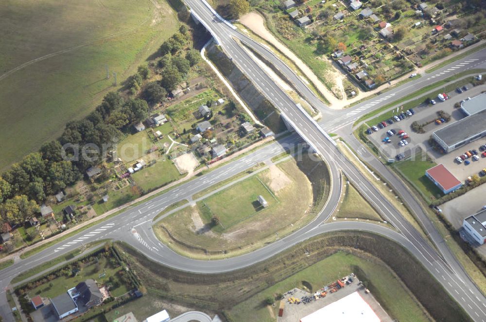 Aerial image Pitzwalk - Blick auf die Ortsumgehung Bundesstrasse 189 Pritzwalk. Projektsteuerung: Schüßler-Plan Ingenieurgesellschaft für Bau- und Verkehrswegeplanung mbH.