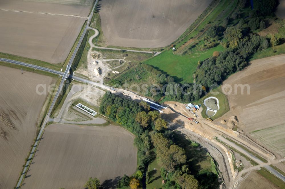 Aerial photograph Pitzwalk - Blick auf die Ortsumgehung Bundesstrasse 189 Pritzwalk. Projektsteuerung: Schüßler-Plan Ingenieurgesellschaft für Bau- und Verkehrswegeplanung mbH.