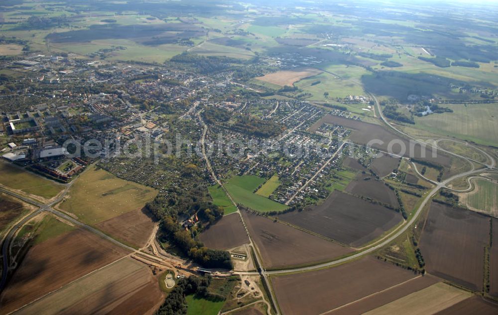 Pitzwalk from above - Blick auf die Ortsumgehung Bundesstrasse 189 Pritzwalk. Projektsteuerung: Schüßler-Plan Ingenieurgesellschaft für Bau- und Verkehrswegeplanung mbH.