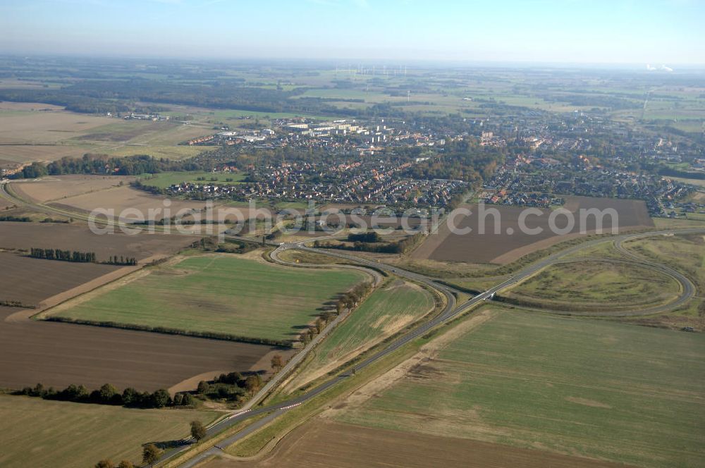 Pitzwalk from above - Blick auf die Ortsumgehung Bundesstrasse 189 Pritzwalk. Projektsteuerung: Schüßler-Plan Ingenieurgesellschaft für Bau- und Verkehrswegeplanung mbH.