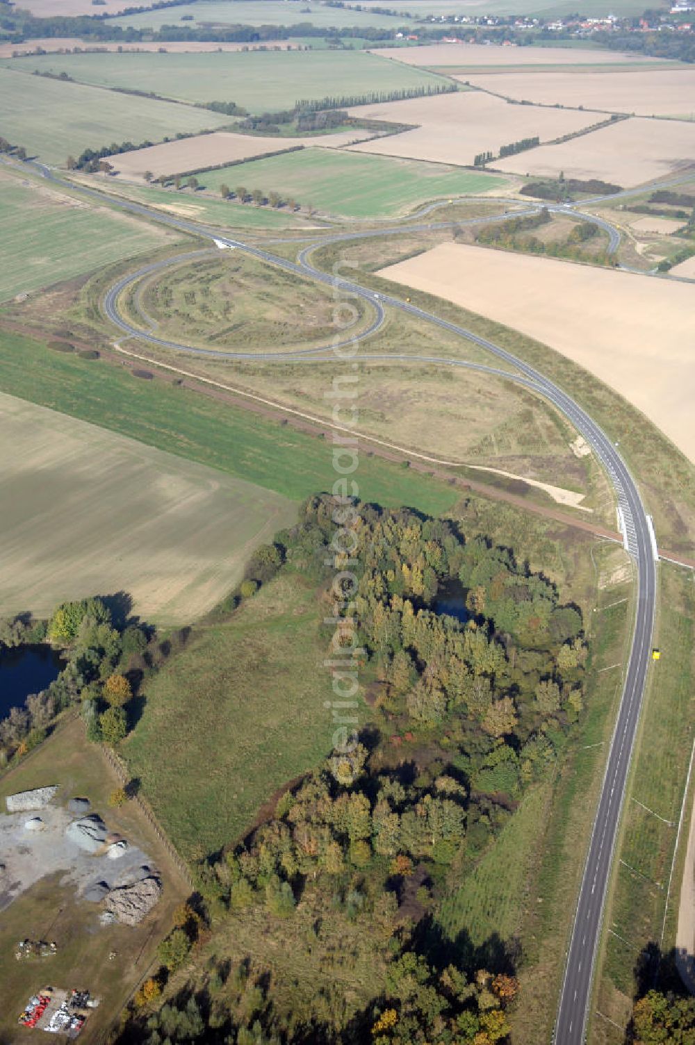 Aerial photograph Pitzwalk - Blick auf die Ortsumgehung Bundesstrasse 189 Pritzwalk. Projektsteuerung: Schüßler-Plan Ingenieurgesellschaft für Bau- und Verkehrswegeplanung mbH.