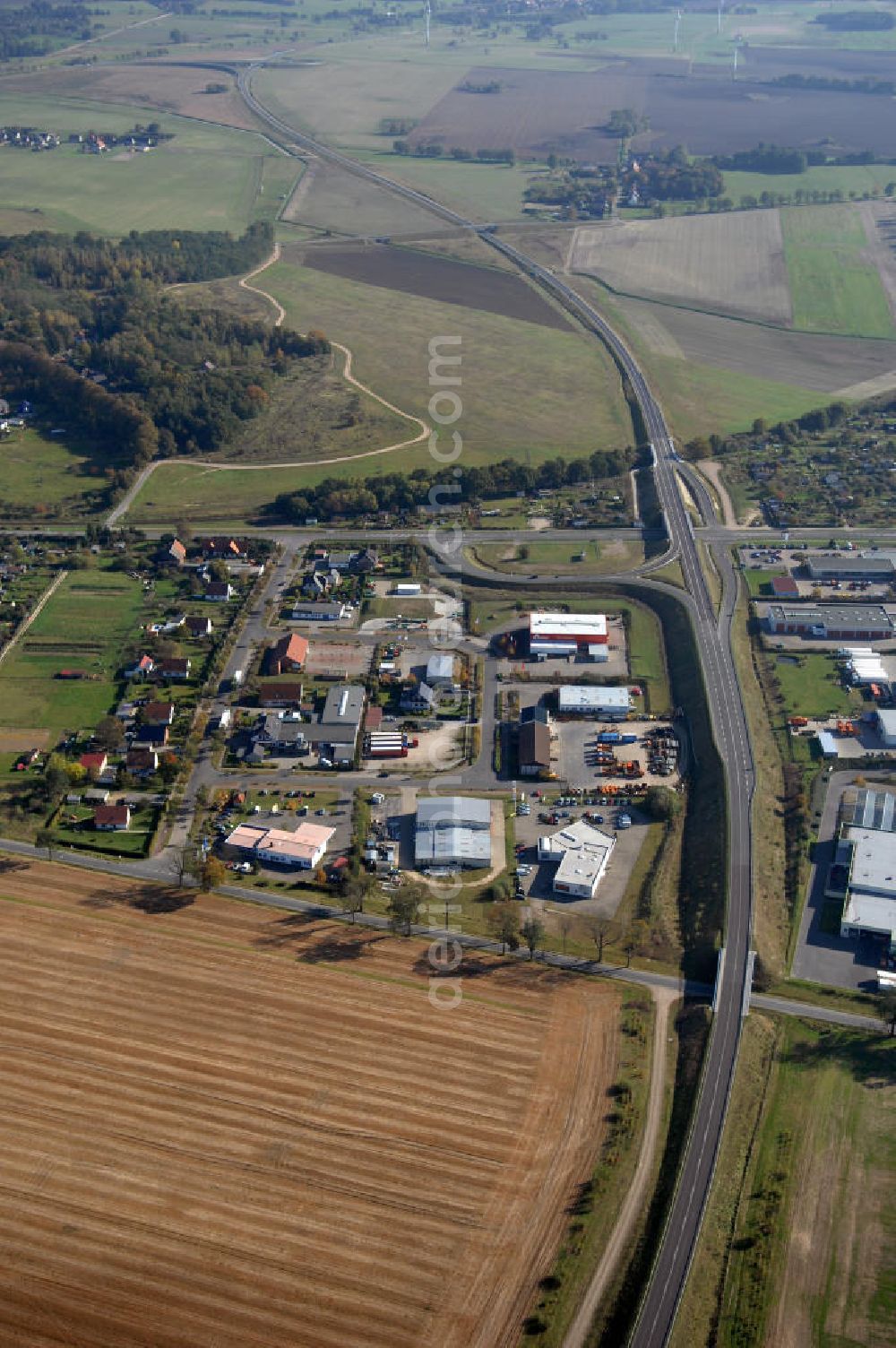 Aerial image Pitzwalk - Blick auf die Ortsumgehung Bundesstrasse 189 Pritzwalk. Projektsteuerung: Schüßler-Plan Ingenieurgesellschaft für Bau- und Verkehrswegeplanung mbH.