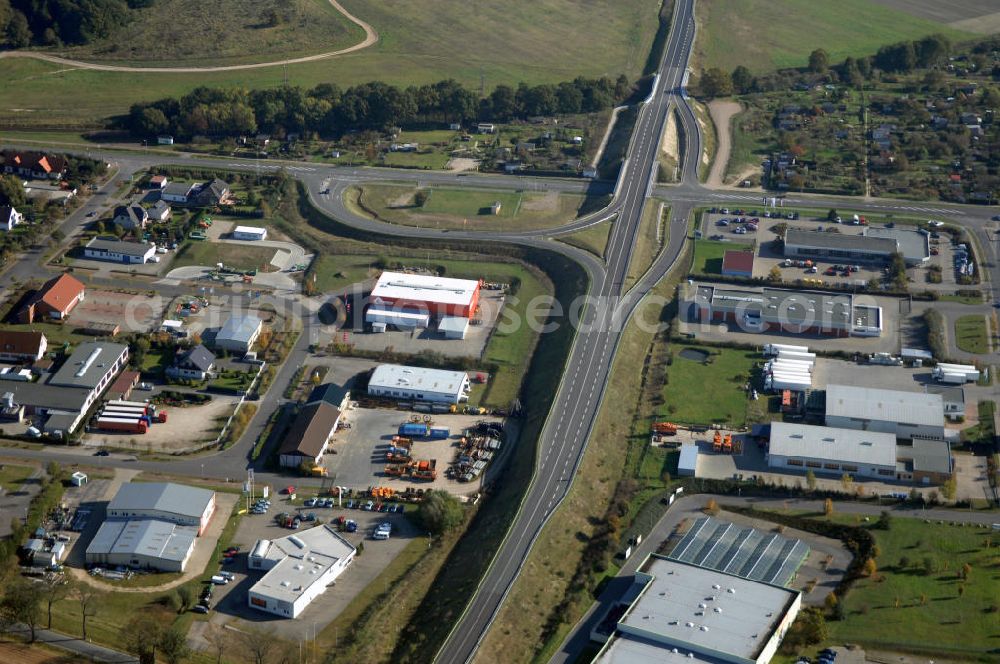 Aerial photograph Pitzwalk - Blick auf die Ortsumgehung Bundesstrasse 189 Pritzwalk. Projektsteuerung: Schüßler-Plan Ingenieurgesellschaft für Bau- und Verkehrswegeplanung mbH.