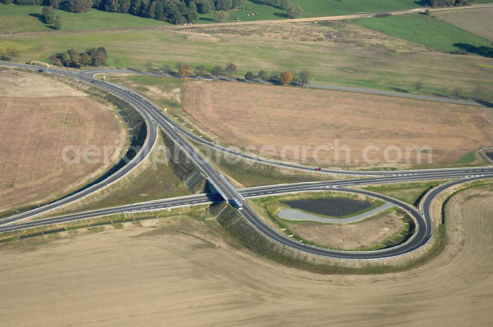 Aerial image Pitzwalk - Blick auf die Ortsumgehung Bundesstrasse 189 Pritzwalk. Projektsteuerung: Schüßler-Plan Ingenieurgesellschaft für Bau- und Verkehrswegeplanung mbH.