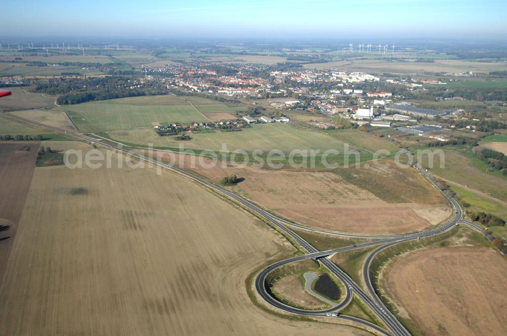 Pitzwalk from above - Blick auf die Ortsumgehung Bundesstrasse 189 Pritzwalk. Projektsteuerung: Schüßler-Plan Ingenieurgesellschaft für Bau- und Verkehrswegeplanung mbH.