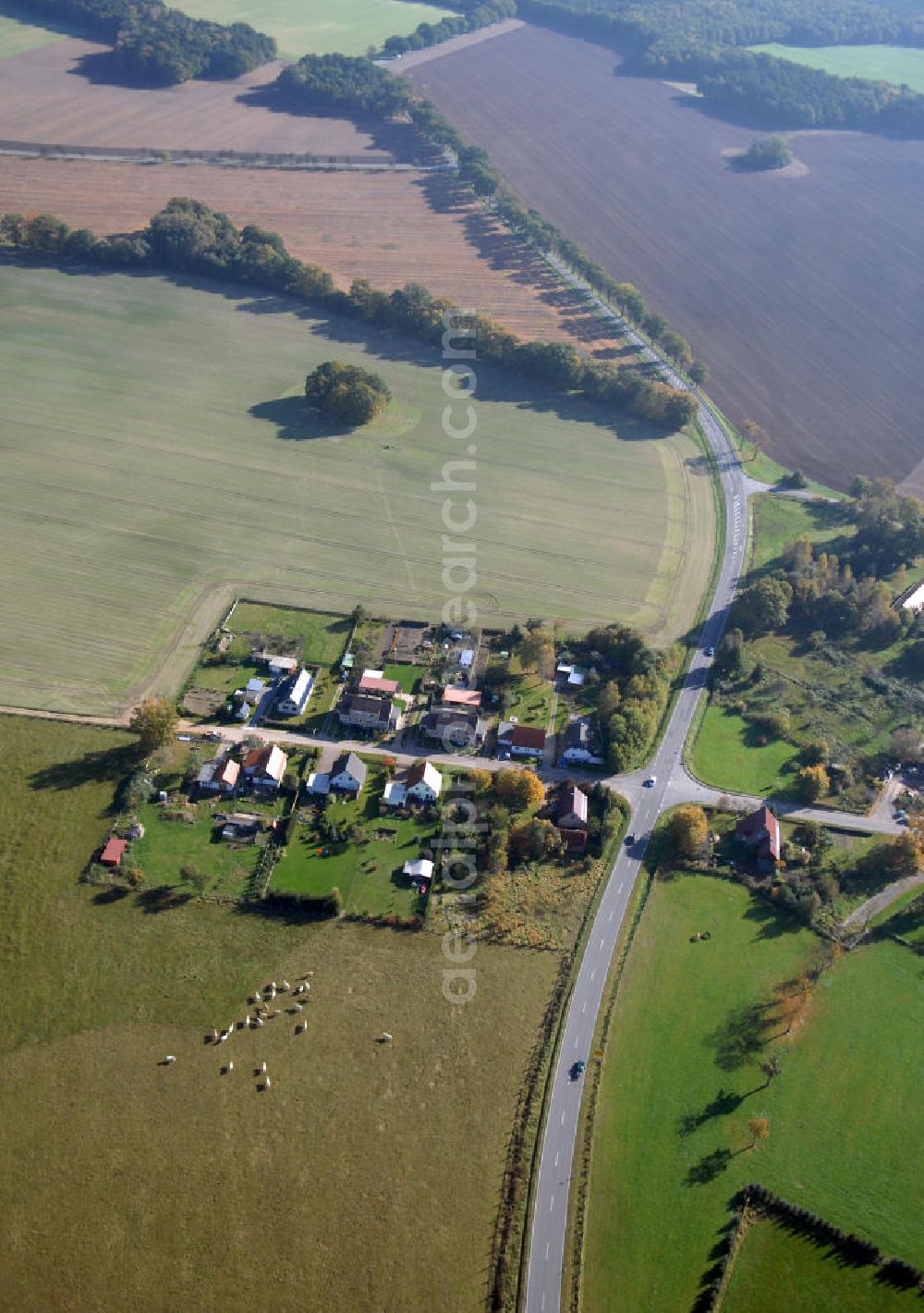 Retzin from above - Blick auf die Ortsumgehung Bundesstrasse 189 Retzin. Projektsteuerung: Schüßler-Plan Ingenieurgesellschaft für Bau- und Verkehrswegeplanung mbH.