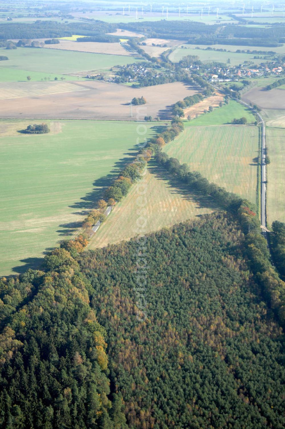 Retzin from above - Blick auf die Ortsumgehung Bundesstrasse 189 Retzin. Projektsteuerung: Schüßler-Plan Ingenieurgesellschaft für Bau- und Verkehrswegeplanung mbH.