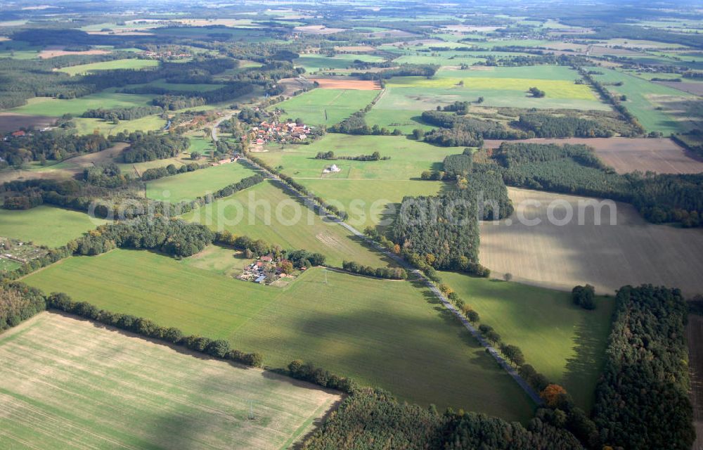 Aerial photograph Rohlsdorf - Blick auf die Ortsumgehung Bundesstrasse 189 Rohlsdorf. Projektsteuerung: Schüßler-Plan Ingenieurgesellschaft für Bau- und Verkehrswegeplanung mbH.