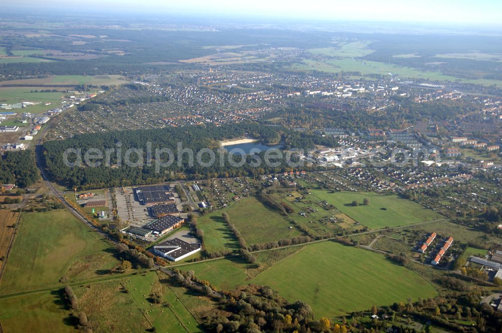 Aerial photograph Wittenberge - Blick auf die Ortsumgehung Bundesstrasse 189 Elbbrücke Wittenberge. Projektsteuerung: Schüßler-Plan Ingenieurgesellschaft für Bau- und Verkehrswegeplanung mbH.