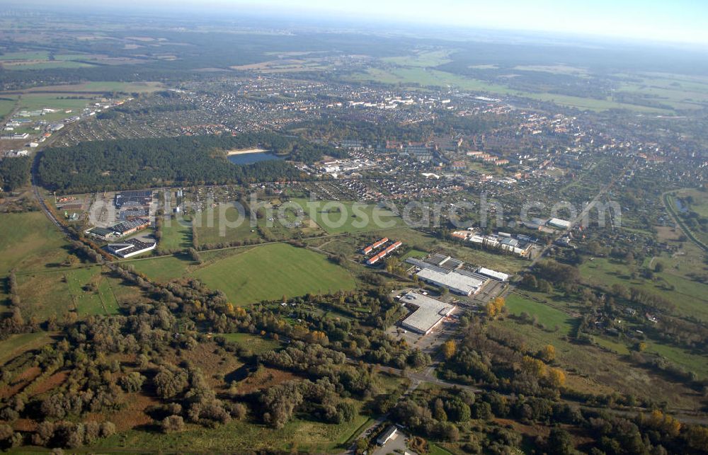 Wittenberge from above - Blick auf die Ortsumgehung Bundesstrasse 189 Elbbrücke Wittenberge. Projektsteuerung: Schüßler-Plan Ingenieurgesellschaft für Bau- und Verkehrswegeplanung mbH.