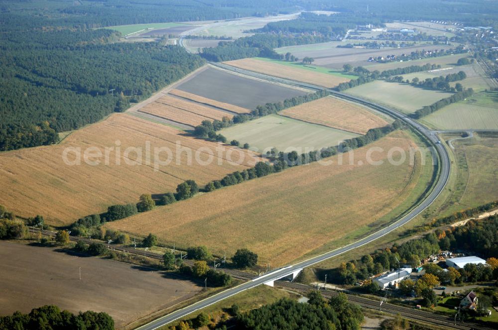 Wittenberge from above - Blick auf die Ortsumgehung Bundesstrasse 189 Elbbrücke Wittenberge. Projektsteuerung: Schüßler-Plan Ingenieurgesellschaft für Bau- und Verkehrswegeplanung mbH.