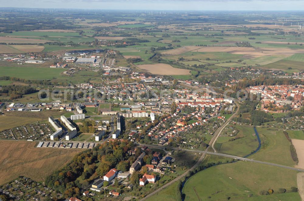 Aerial image Wittstock - Blick auf die Ortsumgehung Bundesstrasse 189 Wittstock. Projektsteuerung: Schüßler-Plan Ingenieurgesellschaft für Bau- und Verkehrswegeplanung mbH.