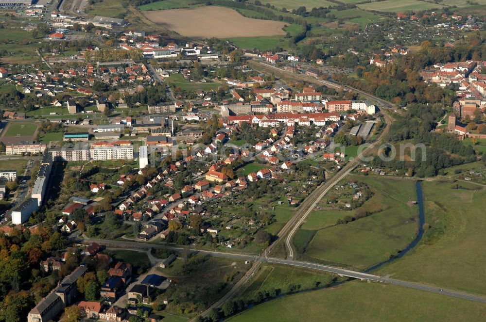 Aerial photograph Wittstock - Blick auf die Ortsumgehung Bundesstrasse 189 Wittstock. Projektsteuerung: Schüßler-Plan Ingenieurgesellschaft für Bau- und Verkehrswegeplanung mbH.