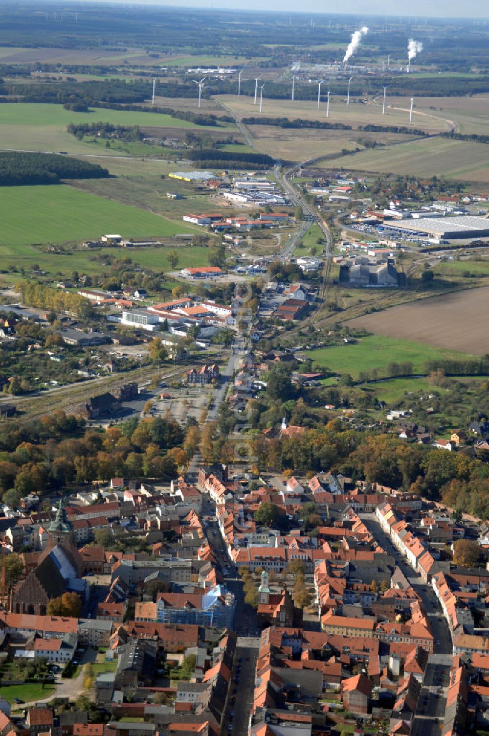 Wittstock from the bird's eye view: Blick auf die Ortsumgehung Bundesstrasse 189 Wittstock. Projektsteuerung: Schüßler-Plan Ingenieurgesellschaft für Bau- und Verkehrswegeplanung mbH.