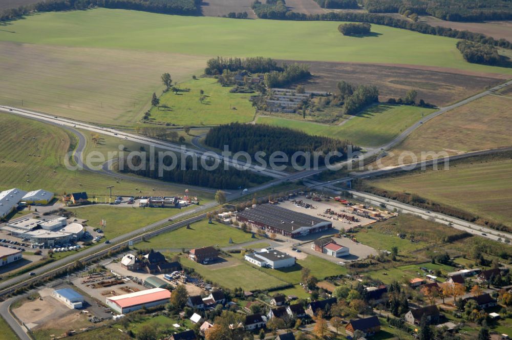 Aerial image Wittstock - Blick auf die Ortsumgehung Bundesstrasse 189 Wittstock. Projektsteuerung: Schüßler-Plan Ingenieurgesellschaft für Bau- und Verkehrswegeplanung mbH.