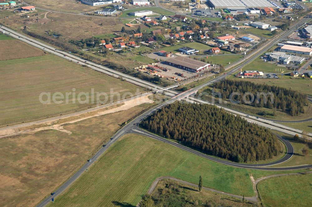 Wittstock from the bird's eye view: Blick auf die Ortsumgehung Bundesstrasse 189 Wittstock. Projektsteuerung: Schüßler-Plan Ingenieurgesellschaft für Bau- und Verkehrswegeplanung mbH.