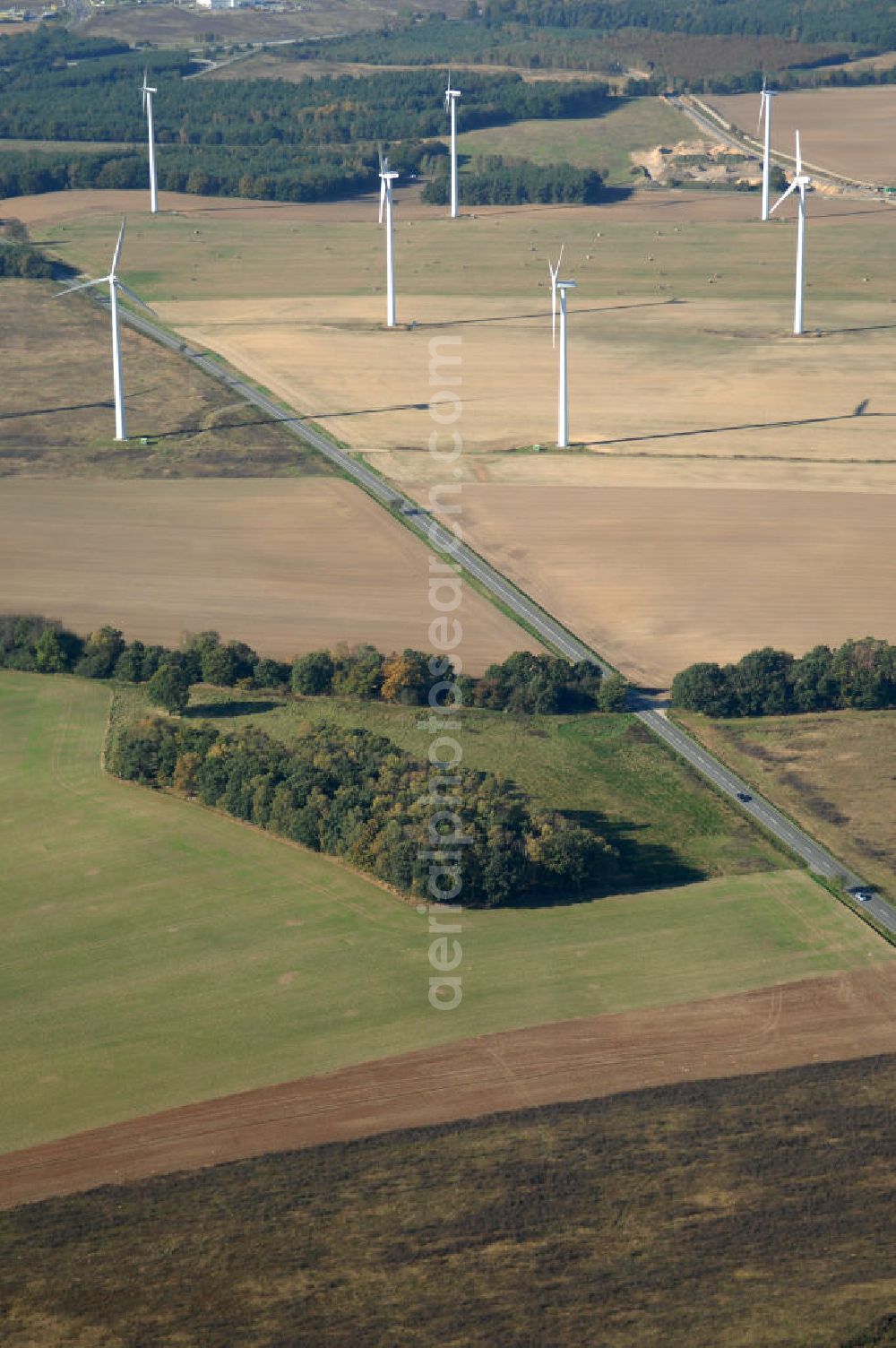 Aerial photograph Wittstock - Blick auf die Ortsumgehung Bundesstrasse 189 Wittstock. Projektsteuerung: Schüßler-Plan Ingenieurgesellschaft für Bau- und Verkehrswegeplanung mbH.