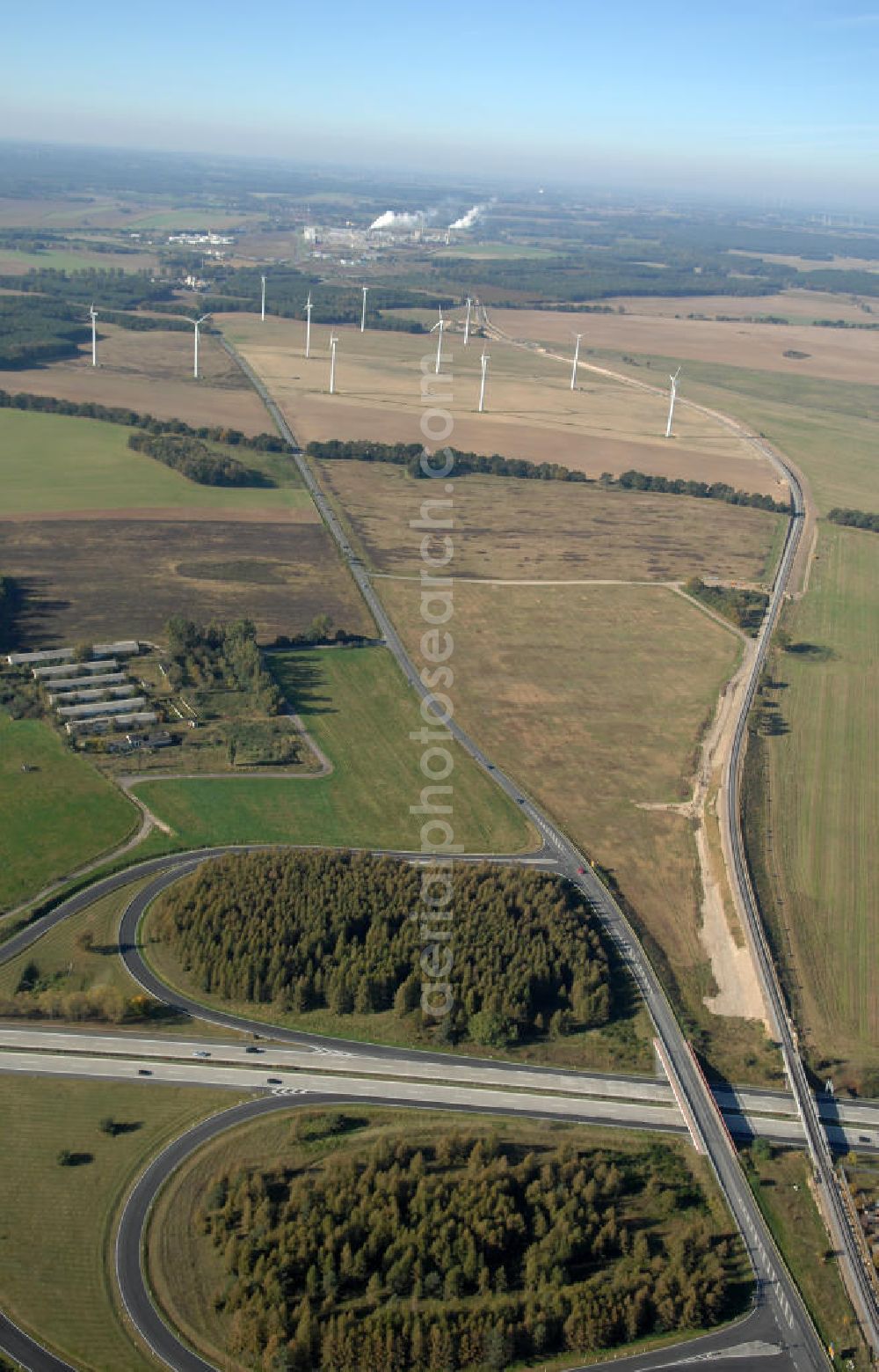 Wittstock from the bird's eye view: Blick auf die Ortsumgehung Bundesstrasse 189 Wittstock. Projektsteuerung: Schüßler-Plan Ingenieurgesellschaft für Bau- und Verkehrswegeplanung mbH.