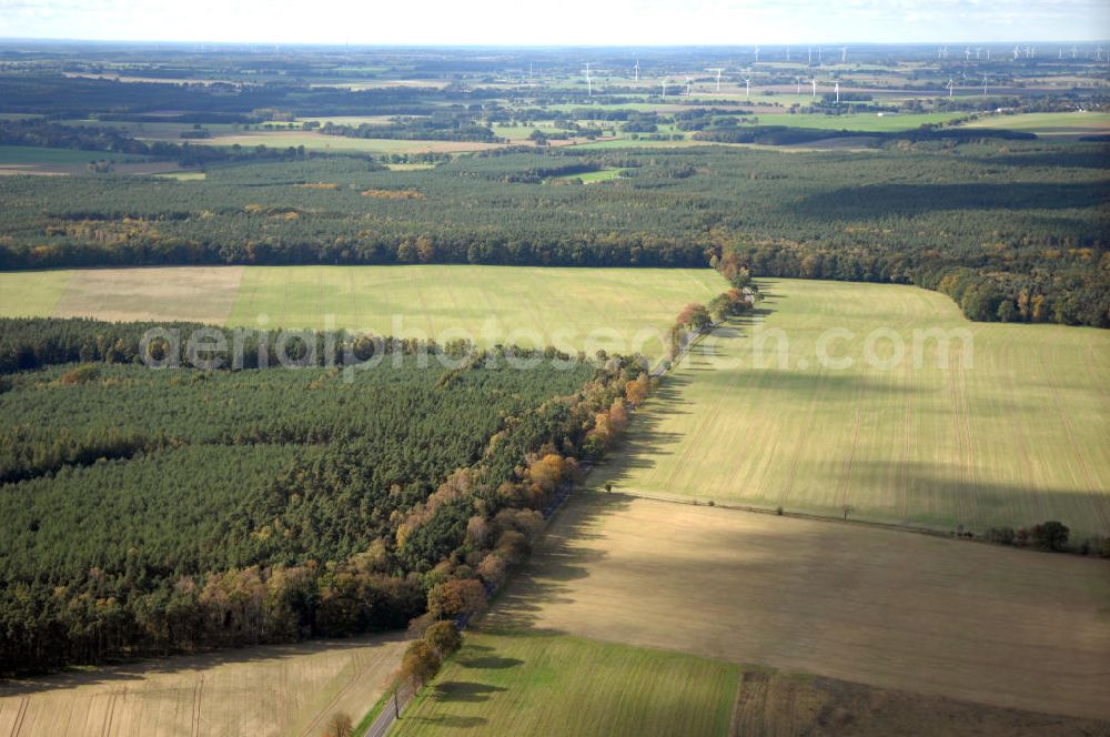 Aerial image Kemnitz - Blick auf die Ortsumgehung Bundesstrasse 189 von Kemnitz nach Heiligengrabe. Projektsteuerung: Schüßler-Plan Ingenieurgesellschaft für Bau- und Verkehrswegeplanung mbH.