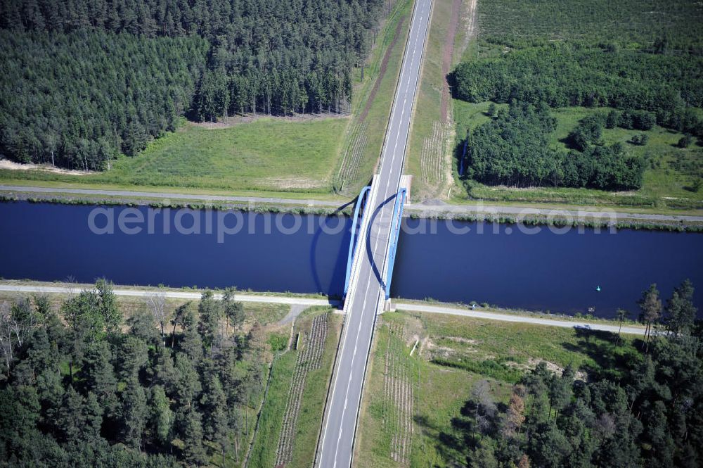 Wusterwitz from above - Blick auf den Verlauf des Elbe-Havel-Kanal im Bereich Wusterwitz von Nord nach Süd gesehen. View of the course of the Elbe-Havel canal at Wusterwitz seen from north to south.