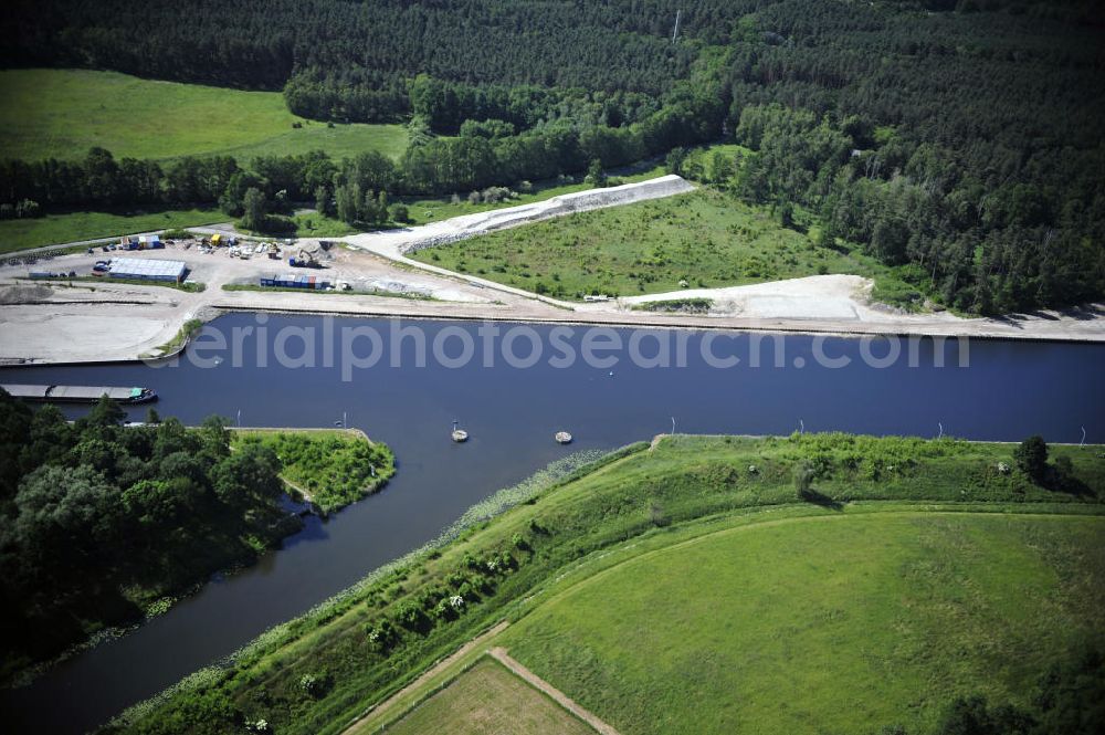 Wusterwitz from above - Blick auf den Verlauf des Elbe-Havel-Kanal im Bereich Wusterwitz von Nord nach Süd gesehen. View of the course of the Elbe-Havel canal at Wusterwitz seen from north to south.