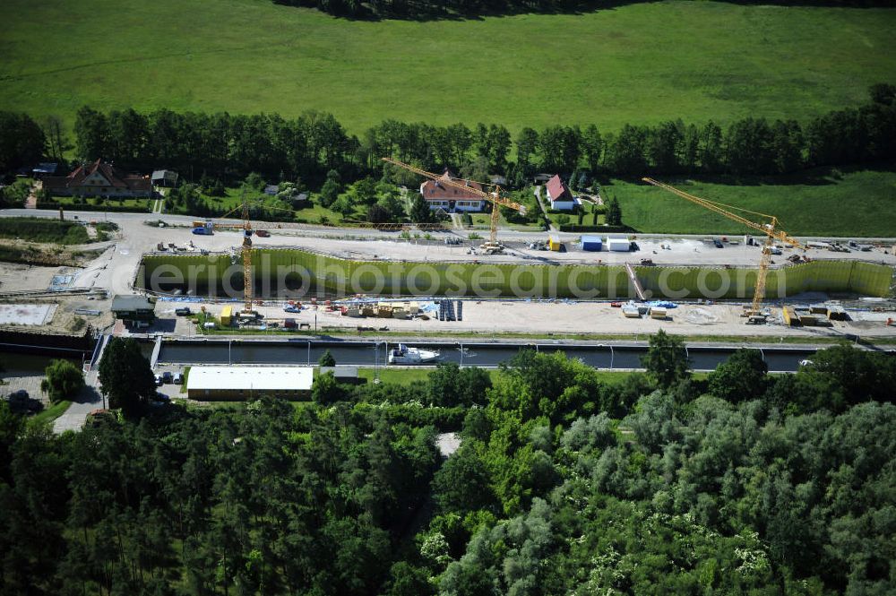 Aerial photograph Wusterwitz - Blick auf den Verlauf des Elbe-Havel-Kanal im Bereich Wusterwitz von Nord nach Süd gesehen. View of the course of the Elbe-Havel canal at Wusterwitz seen from north to south.