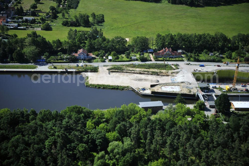 Wusterwitz from above - Blick auf den Verlauf des Elbe-Havel-Kanal im Bereich Wusterwitz von Nord nach Süd gesehen. View of the course of the Elbe-Havel canal at Wusterwitz seen from north to south.