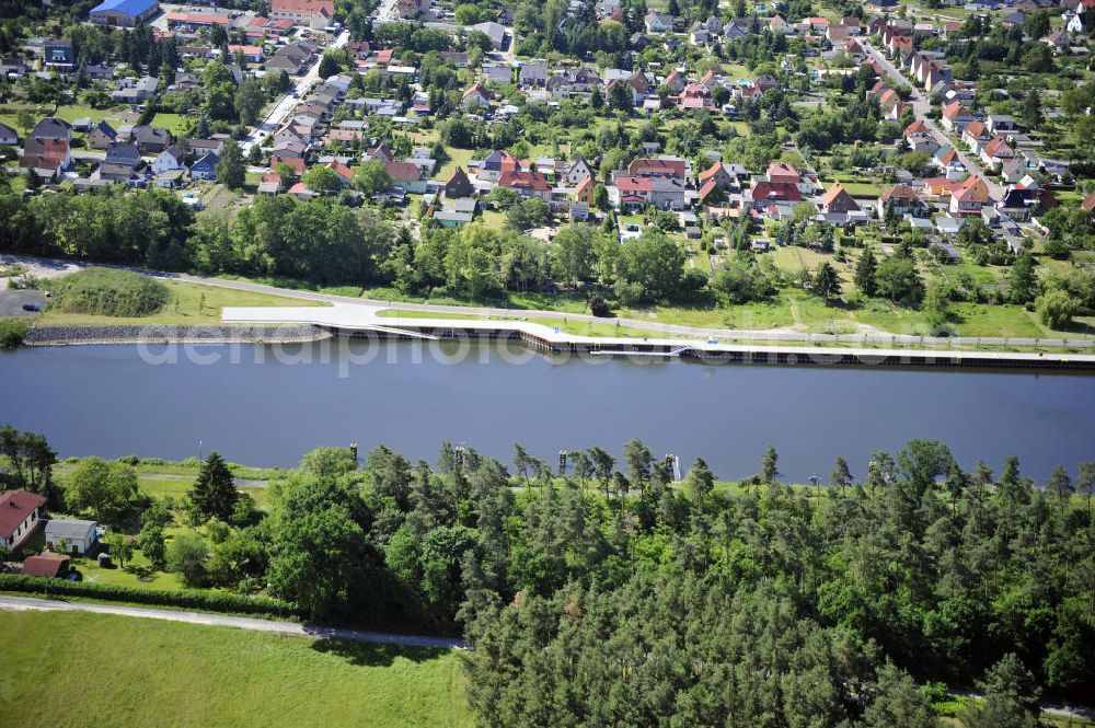 Aerial image Wusterwitz - Blick auf den Verlauf des Elbe-Havel-Kanal im Bereich Wusterwitz von Nord nach Süd gesehen. View of the course of the Elbe-Havel canal at Wusterwitz seen from north to south.