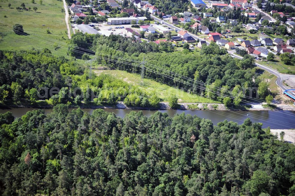 Wusterwitz from above - Blick auf den Verlauf des Elbe-Havel-Kanal im Bereich Wusterwitz von Nord nach Süd gesehen. View of the course of the Elbe-Havel canal at Wusterwitz seen from north to south.