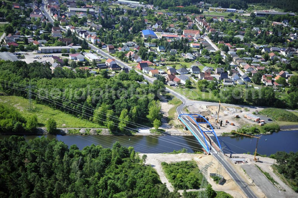 Wusterwitz from the bird's eye view: Blick auf den Verlauf des Elbe-Havel-Kanal im Bereich Wusterwitz von Nord nach Süd gesehen. View of the course of the Elbe-Havel canal at Wusterwitz seen from north to south.