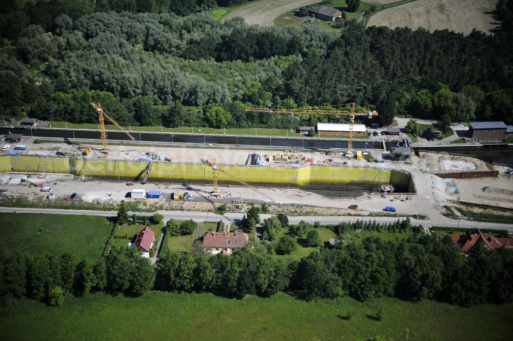 Aerial photograph Wusterwitz - Blick auf den Verlauf des Elbe-Havel-Kanal im Bereich Wusterwitz von Süd nach Nord gesehen. View of the course of the Elbe-Havel canal at Wusterwitz seen from south to north.