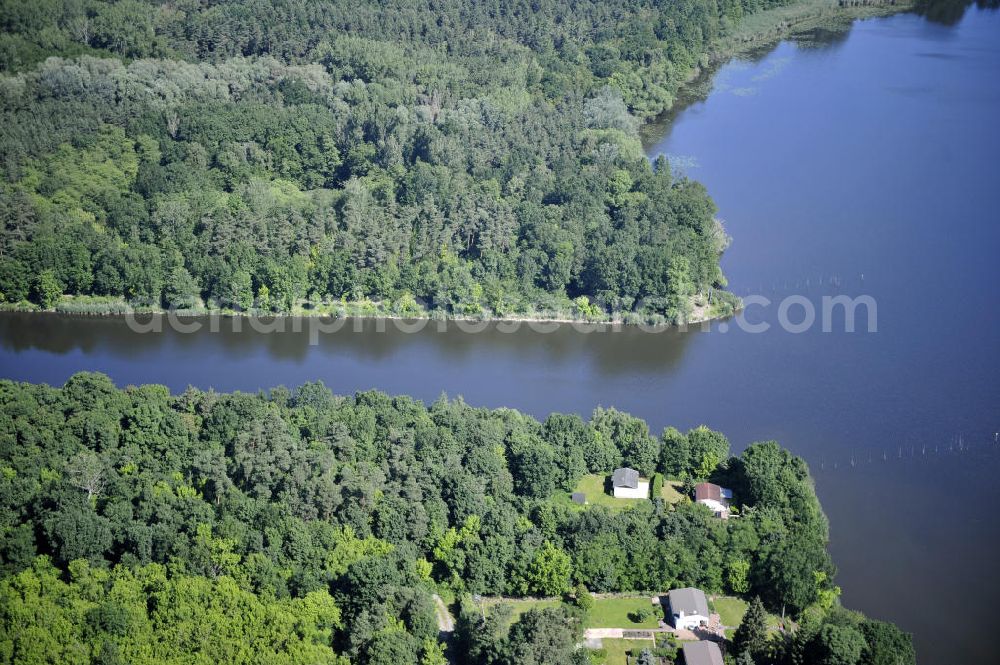 Aerial image Wusterwitz - Blick auf den Verlauf des Elbe-Havel-Kanal im Bereich Wusterwitz von Süd nach Nord gesehen. View of the course of the Elbe-Havel canal at Wusterwitz seen from south to north.