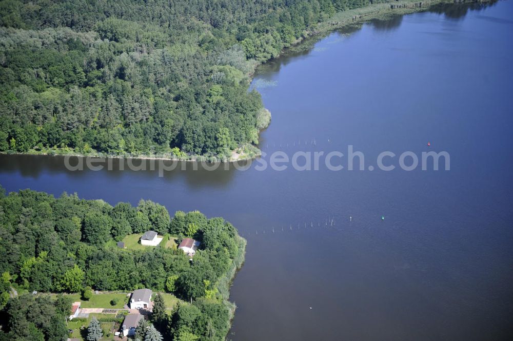 Aerial photograph Wusterwitz - Blick auf den Verlauf des Elbe-Havel-Kanal im Bereich Wusterwitz von Süd nach Nord gesehen. View of the course of the Elbe-Havel canal at Wusterwitz seen from south to north.