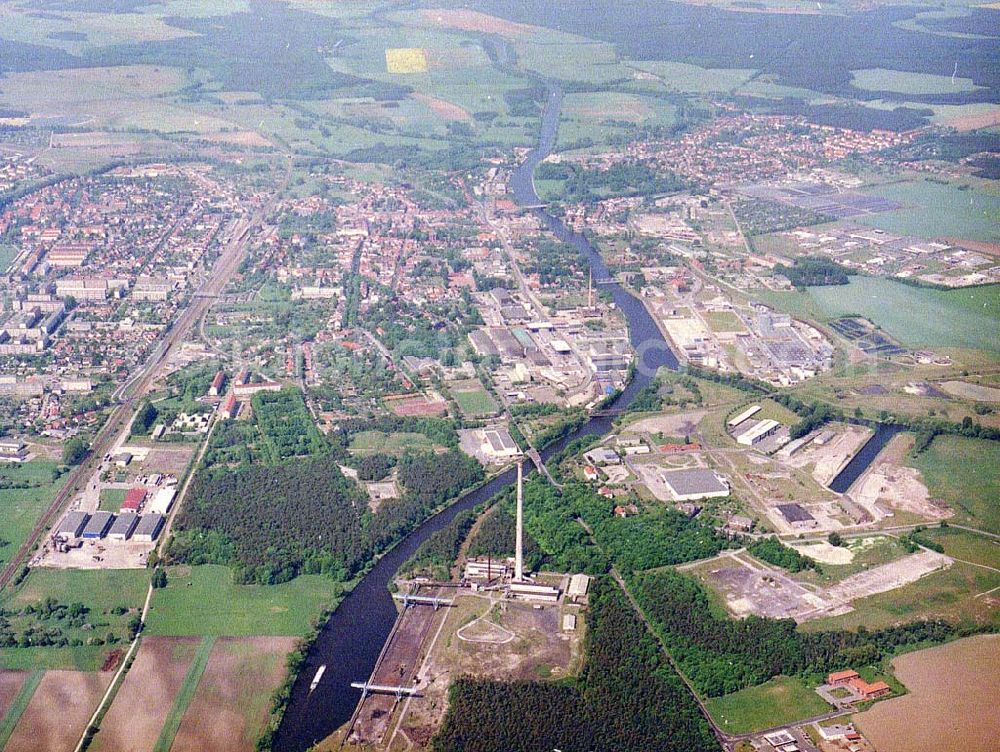 Aerial photograph Genthin - Verlauf des Elbe -Havel - Kanals bei Genthin.