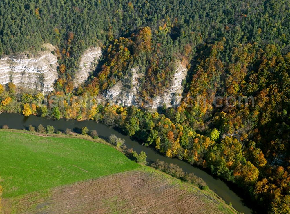 Aerial photograph Ebenau - Course of the river bed of the river Werra in Ebenau (Creuzburg) in Thuringia