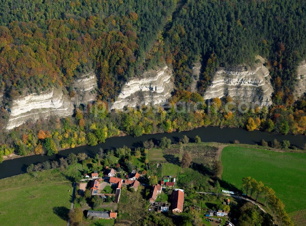 Ebenau from above - Course of the river bed of the river Werra in Ebenau (Creuzburg) in Thuringia