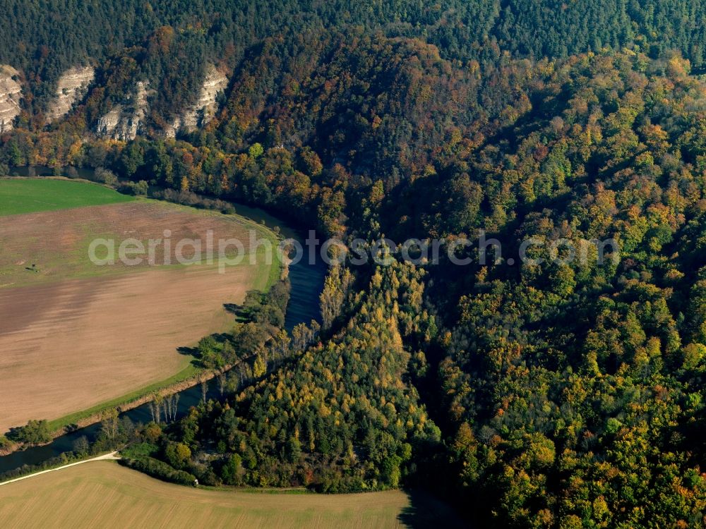 Aerial photograph Ebenau - Course of the river bed of the river Werra in Ebenau (Creuzburg) in Thuringia