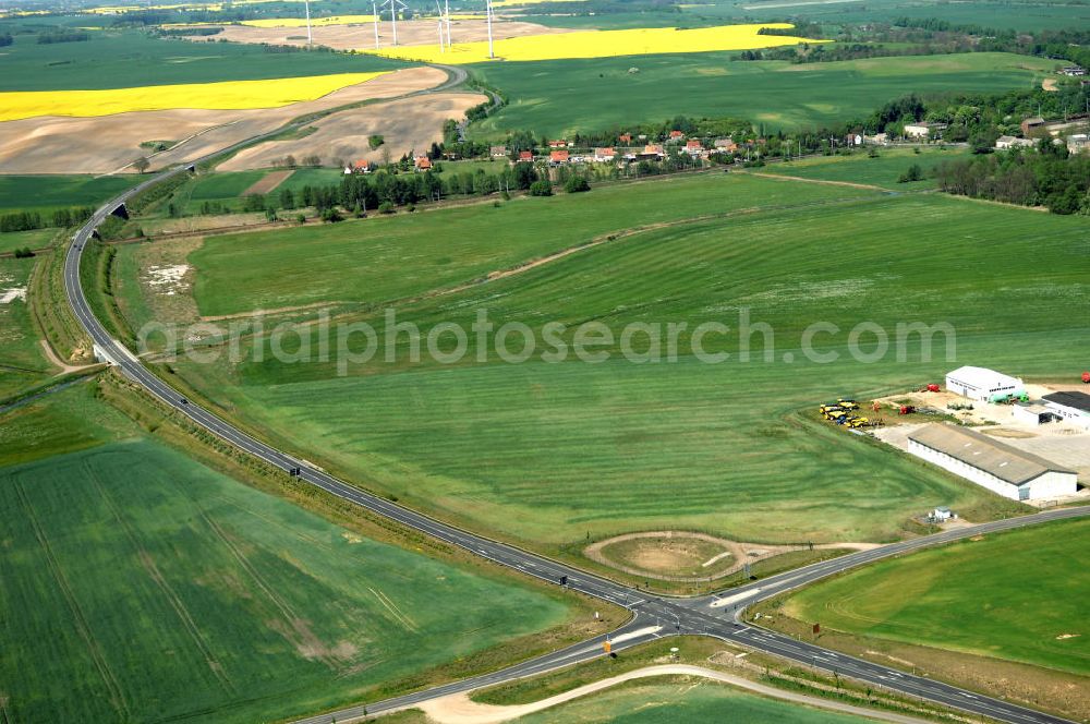 Aerial image PASSOW - Verlauf der Ortsumfahrung der Bundesstrasse B 168 bei Passow. Landesbetrieb Straßenwesen Brandenburg (