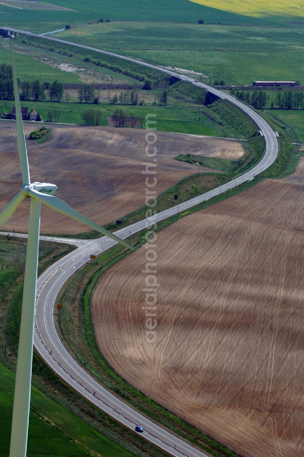 Aerial photograph PASSOW - Verlauf der Ortsumfahrung der Bundesstrasse B 168 bei Passow. Landesbetrieb Straßenwesen Brandenburg (